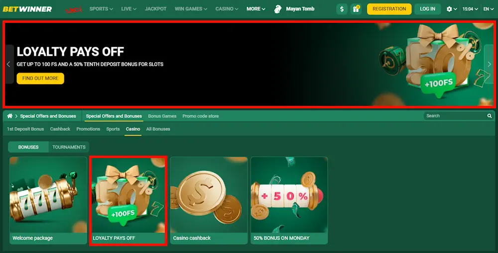 Betwinner LOYALTY PAYS OFF Bonus 548 Screenshot